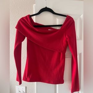 Red one-sleeve top